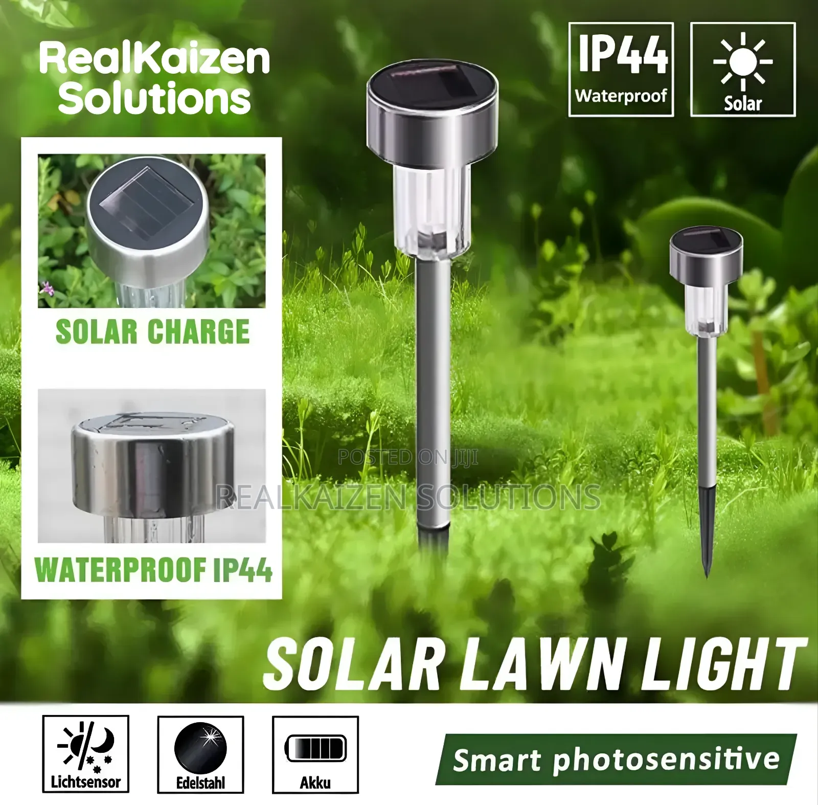 STAKE LIGHT Waterproof Stainless Steel Solar Garden Light