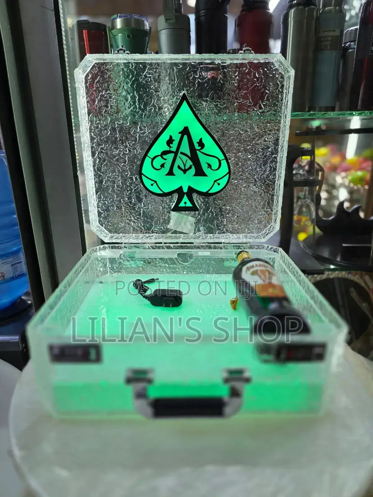 Ace of Spadeluminous Wine Bottle Display Suitcase Presenter