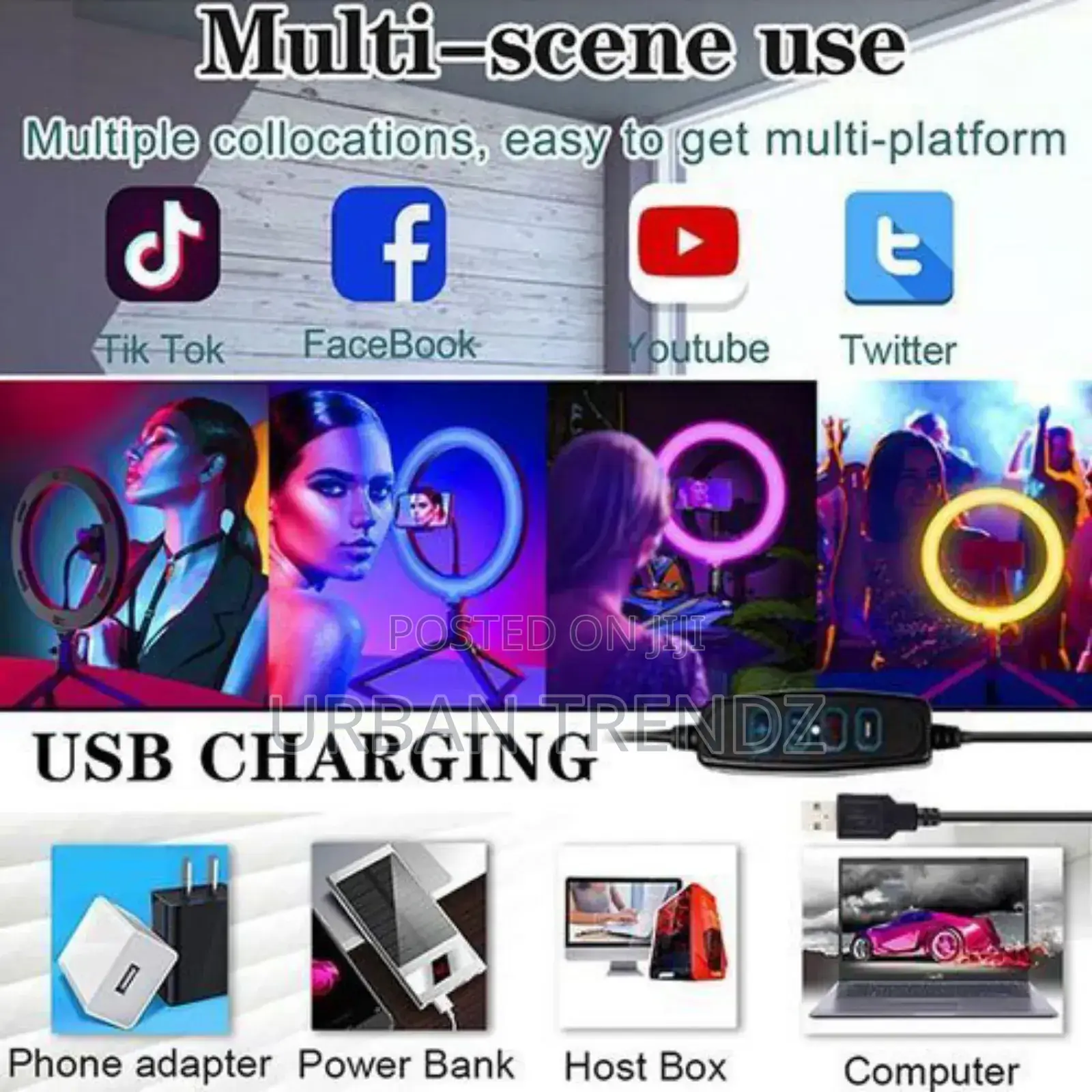 10 Inch Selfie LED Beauty Ring Light Tripod Stand For Makeup