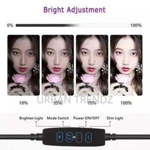 Live Broadcast LED Fill Ring Light, RGB Colors - Black Stand