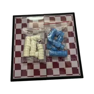 Magnetic Chess Chessboard Board Game Checkers Backgammon