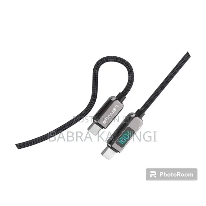Lenyes Lc102 USB C to USB C Cable 5A Pd 100W LED
