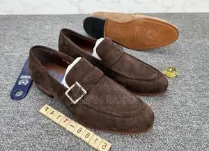 Original Brown Side Buckle Suede Franco Banetti Loafers
