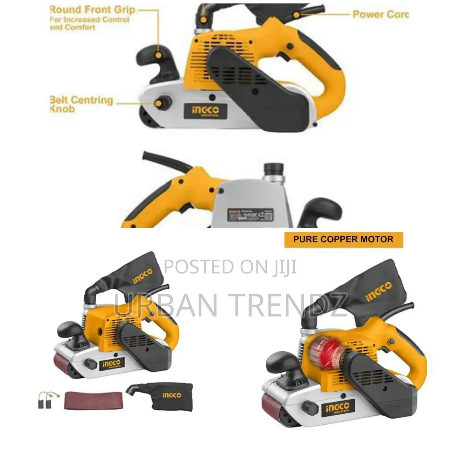 INGCO Belt Sander, 1200W Quick Release Belt Change System