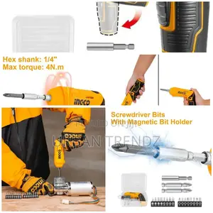 INGCO4V Electric Cordless Rechargeablepower Drill Driver Set