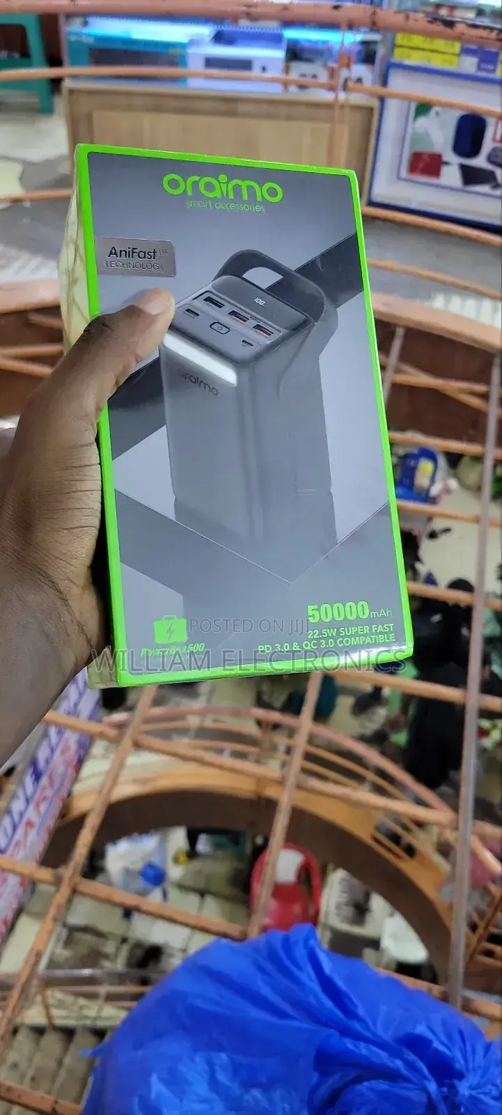 Oraimo 50000mah Power Bank-Black/4 Output Ports Power Bank