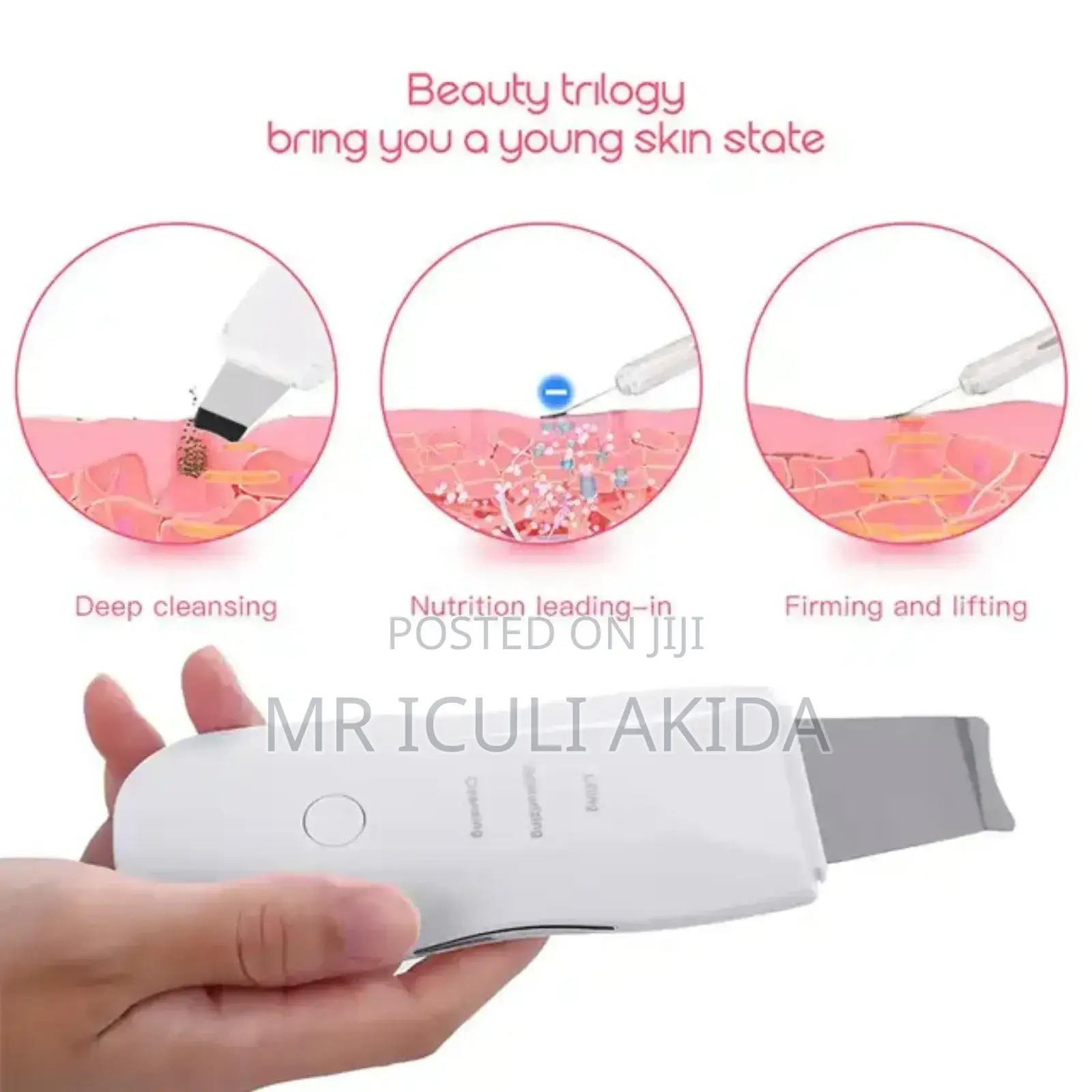 Rechargeable Shovel Face Acne,Pore Cleaning Scrubber Device