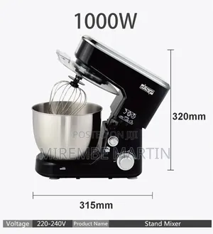 1000W 5.28-Qt Electric Stand Mixer White