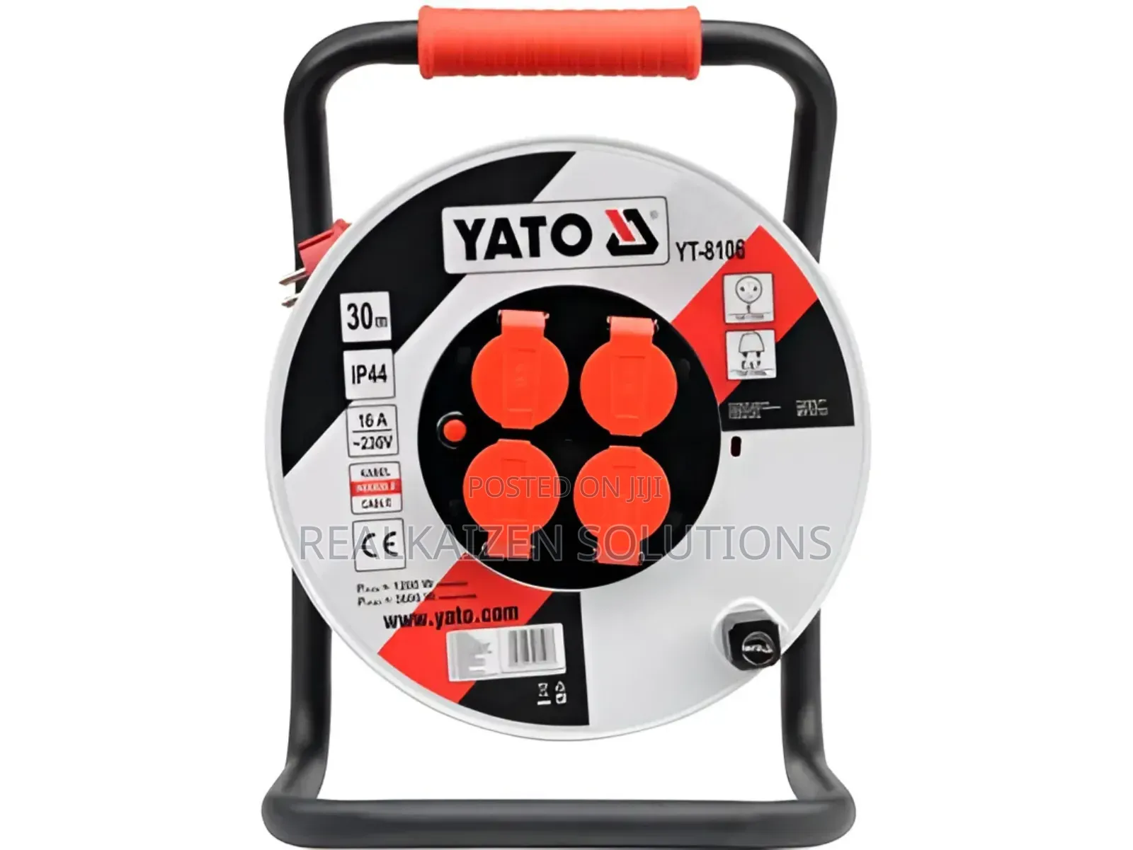 YATO 4-Way 2.5mm 16A Heavy-Duty Cabel Reel With Stand 30m