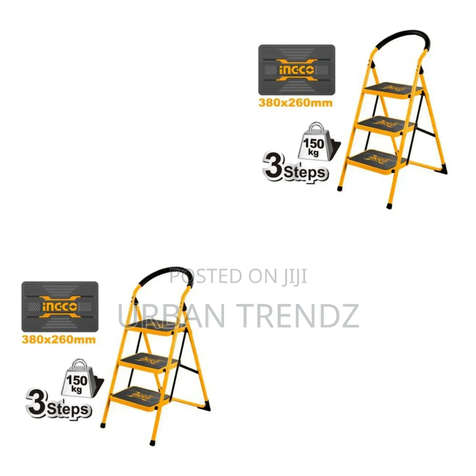 INGCO 3 Step Ladder - Orange