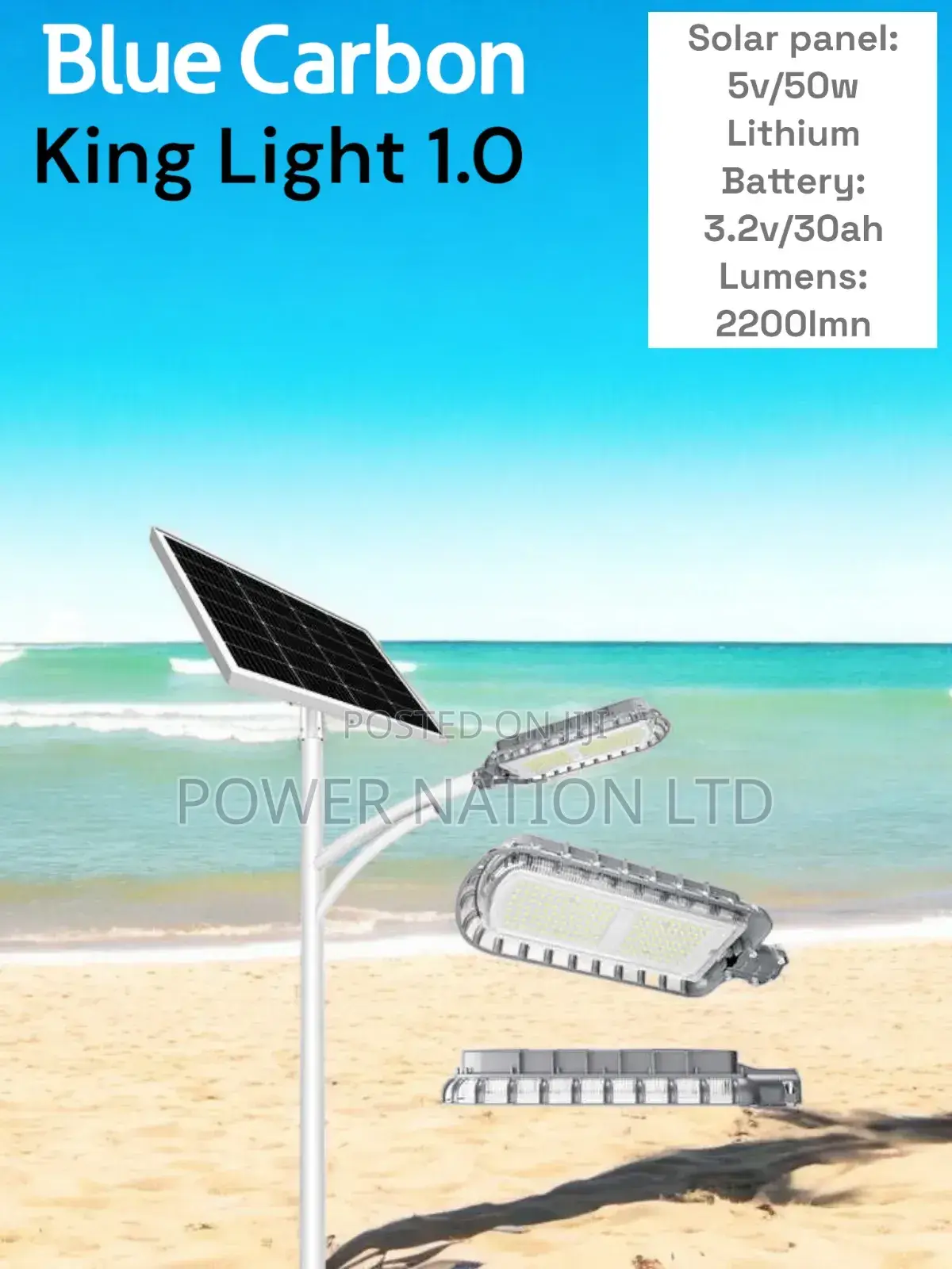 1.0 Blue Carbon King Solar Street Light With 2200 Lumens