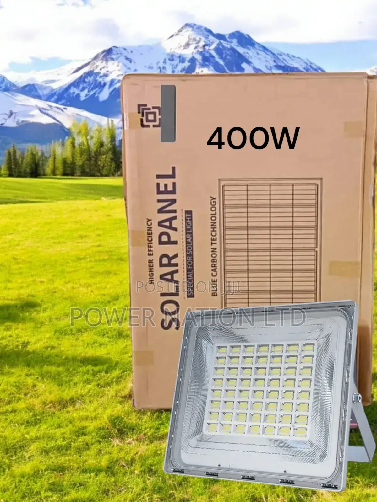 400w Wawa Blue Carbon Solar Flood Light With 3000 Lumens