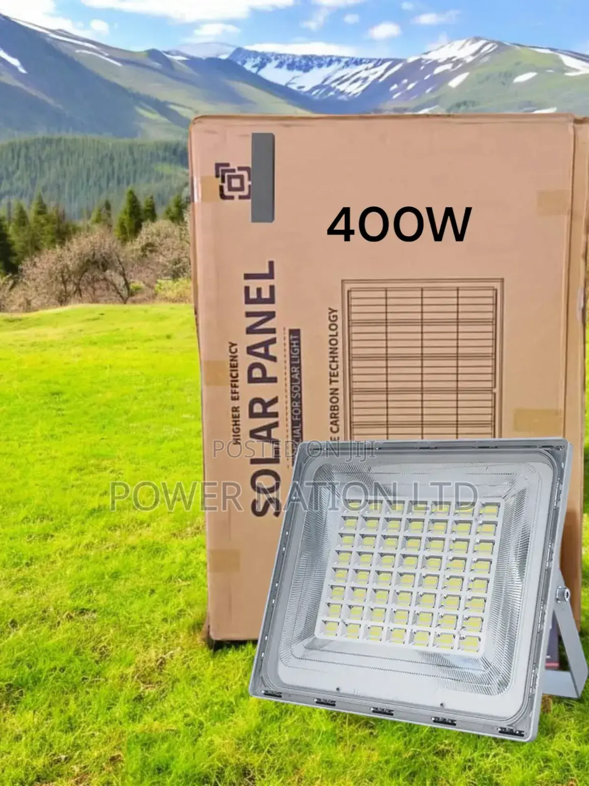 Wawa 400w Blue Carbon Solar Flood Light W/T 80w Panel 50ah