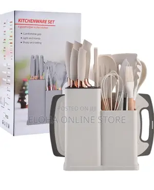 19 Pieces Kitchen Utensils and Knife Set With Cutting Block