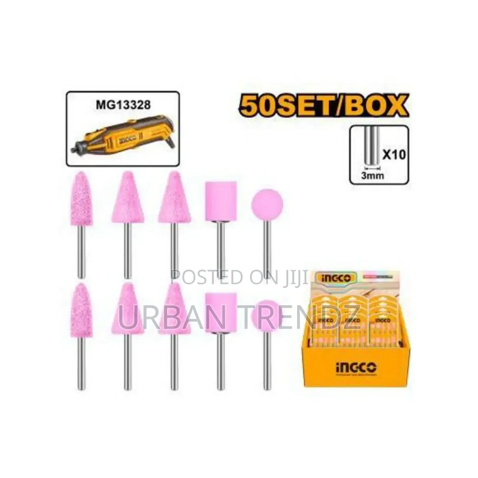 INGCO AKB1012 Mini Grinder Accessory Set - Pink