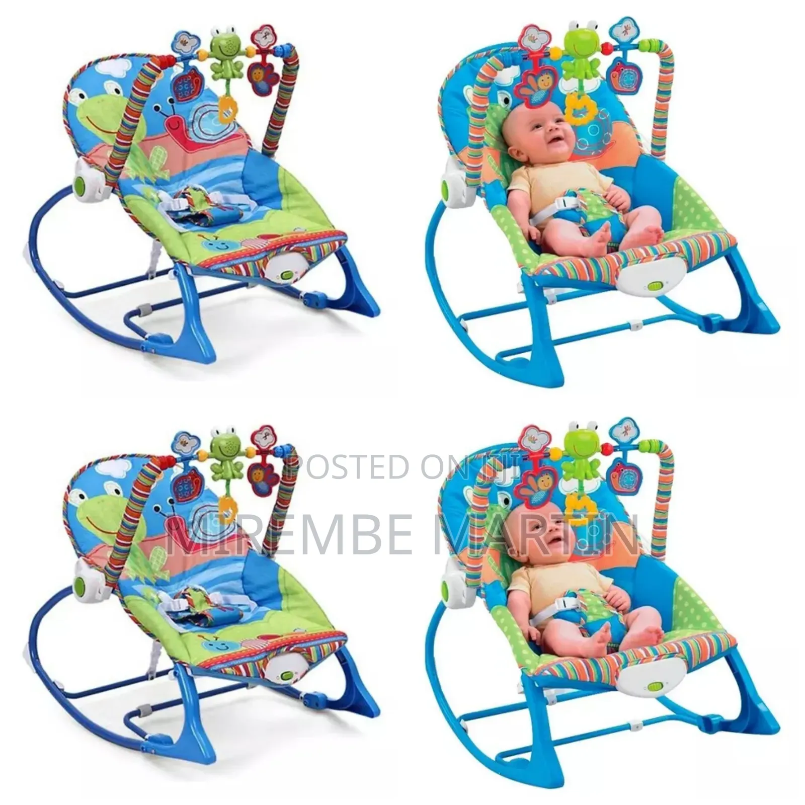Baby Rocking Chair Vibrator Grows With Me Blue Color