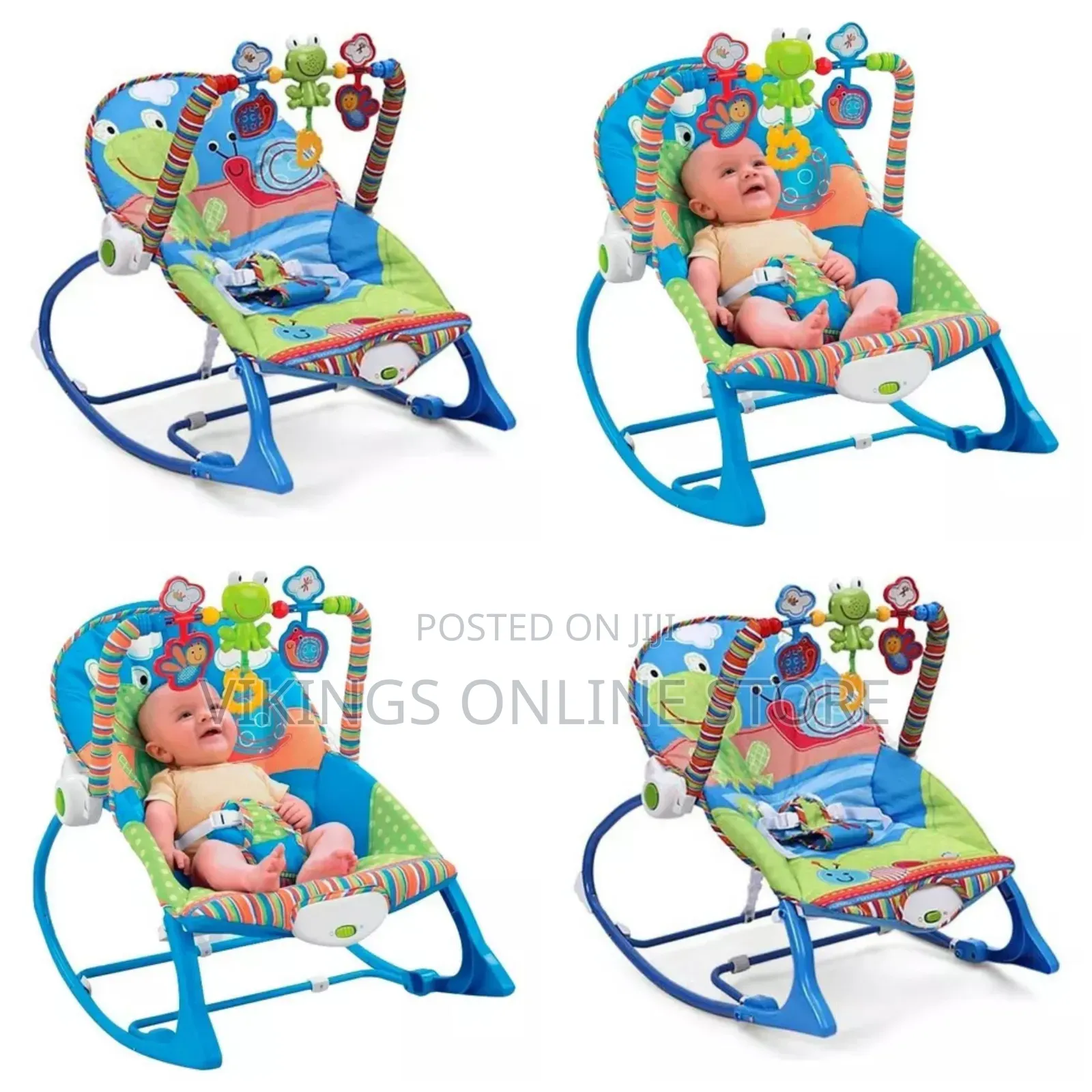 Baby Rocking Chair Vibrator Grows With Me Blue Color