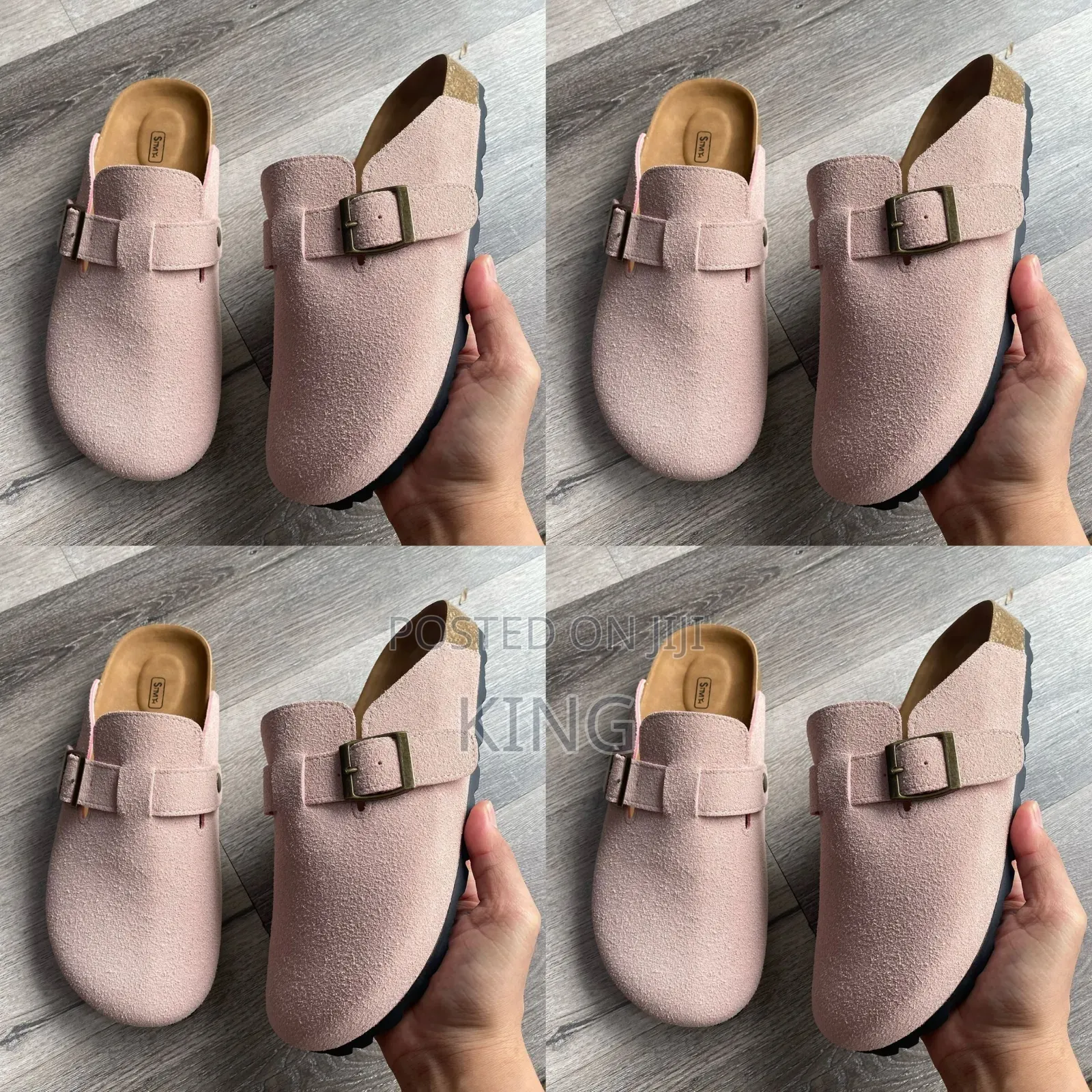 Pink Birkenstock Boston Suede Leather Sandals. Softbed