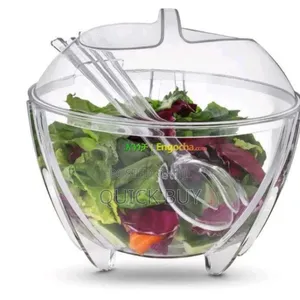 Elegant Unbreakable Acrylic Clear Salad Bowl Servers