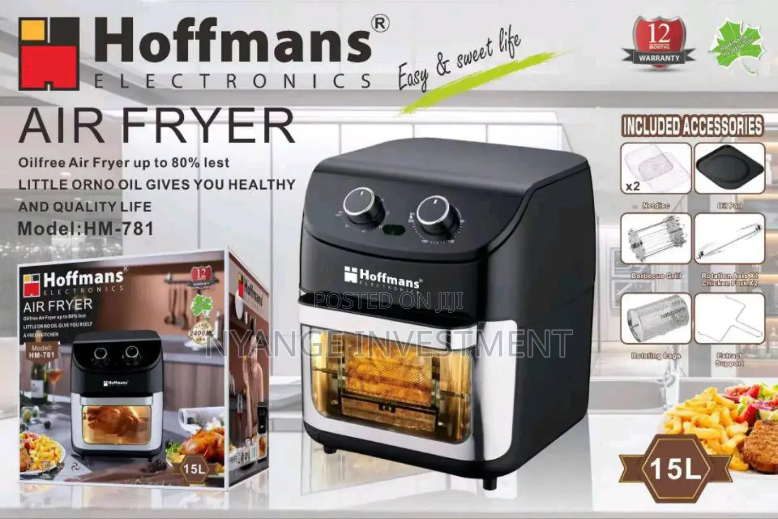 15 Litres Hoffmans Air Fryer Oven . Airfryer Oven by Hoffman
