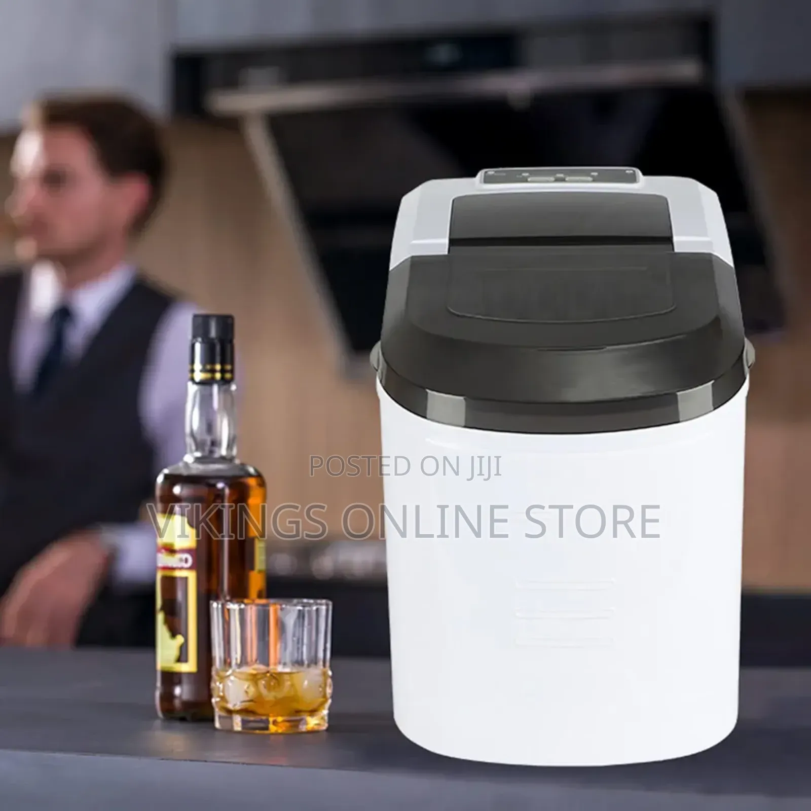 Ice Cube Machine Countertop, 12kg, 9 Pieces Ice Cubes .White