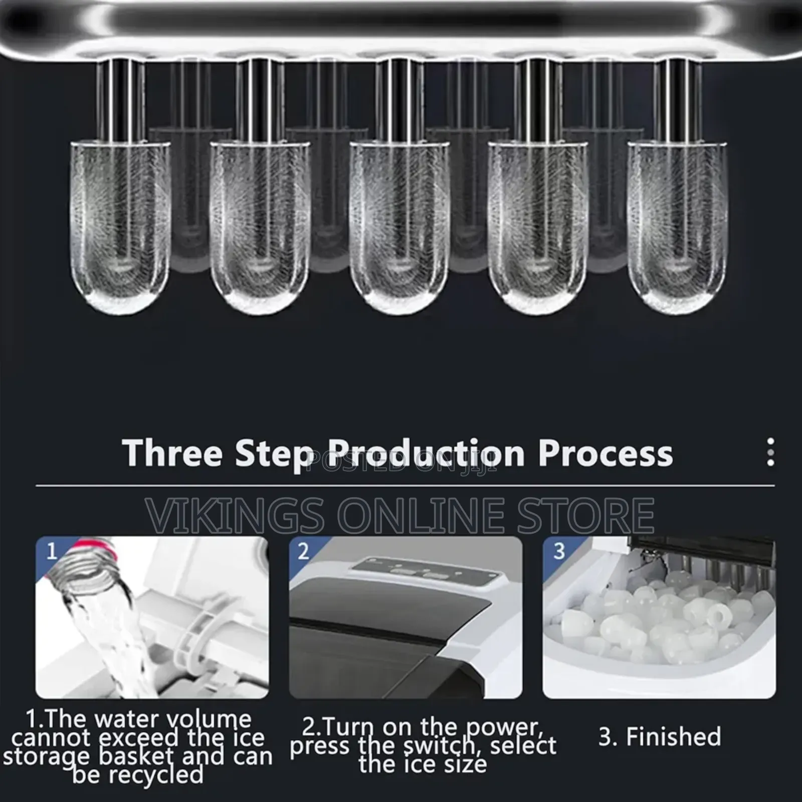 Ice Cube Machine Countertop, 12kg, 9 Pieces Ice Cubes .White