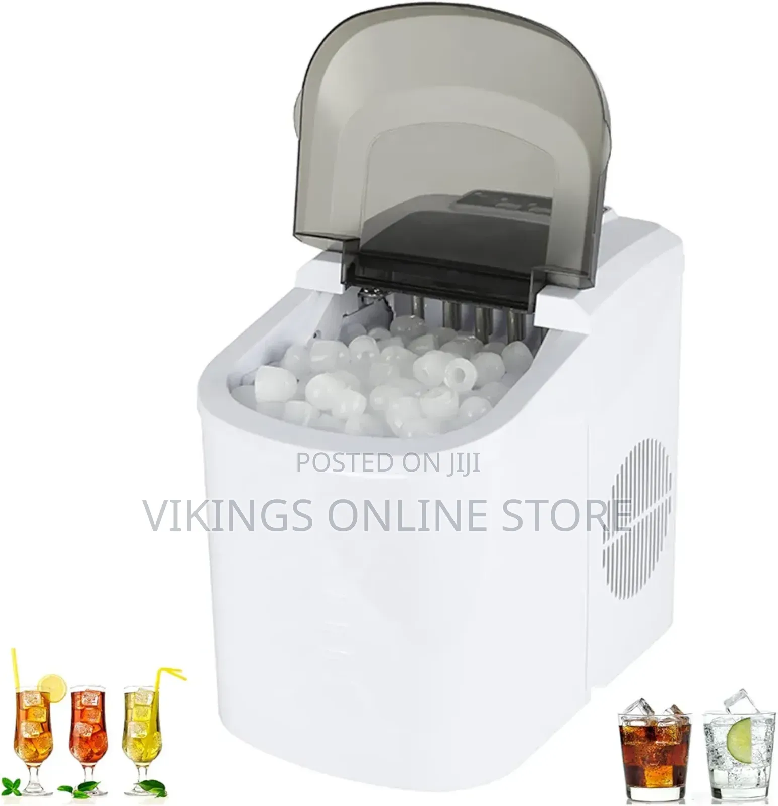 Ice Cube Machine Countertop, 12kg, 9 Pieces Ice Cubes .White