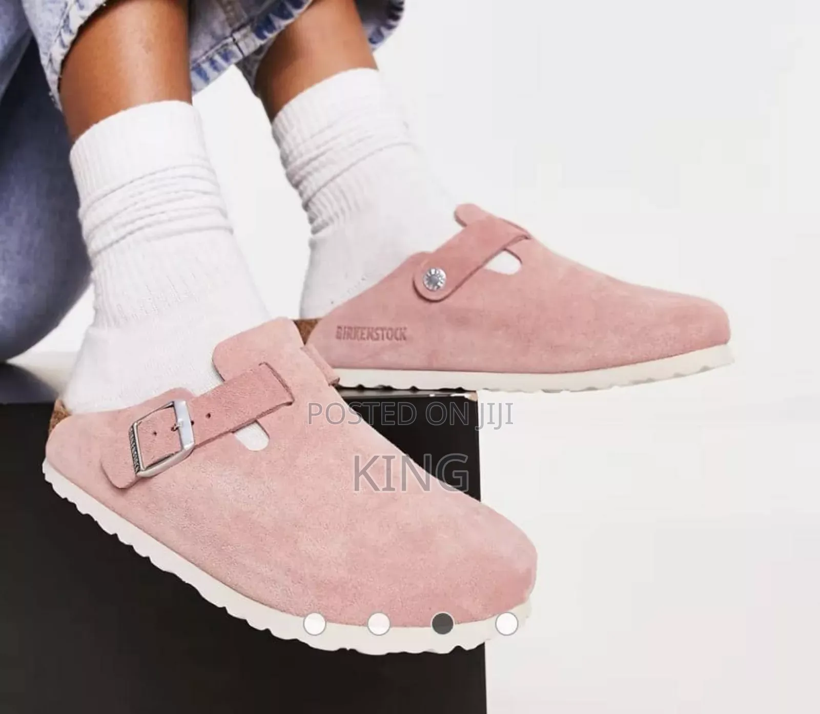 Spruce Birkenstock Boston Suede Leather Sandals