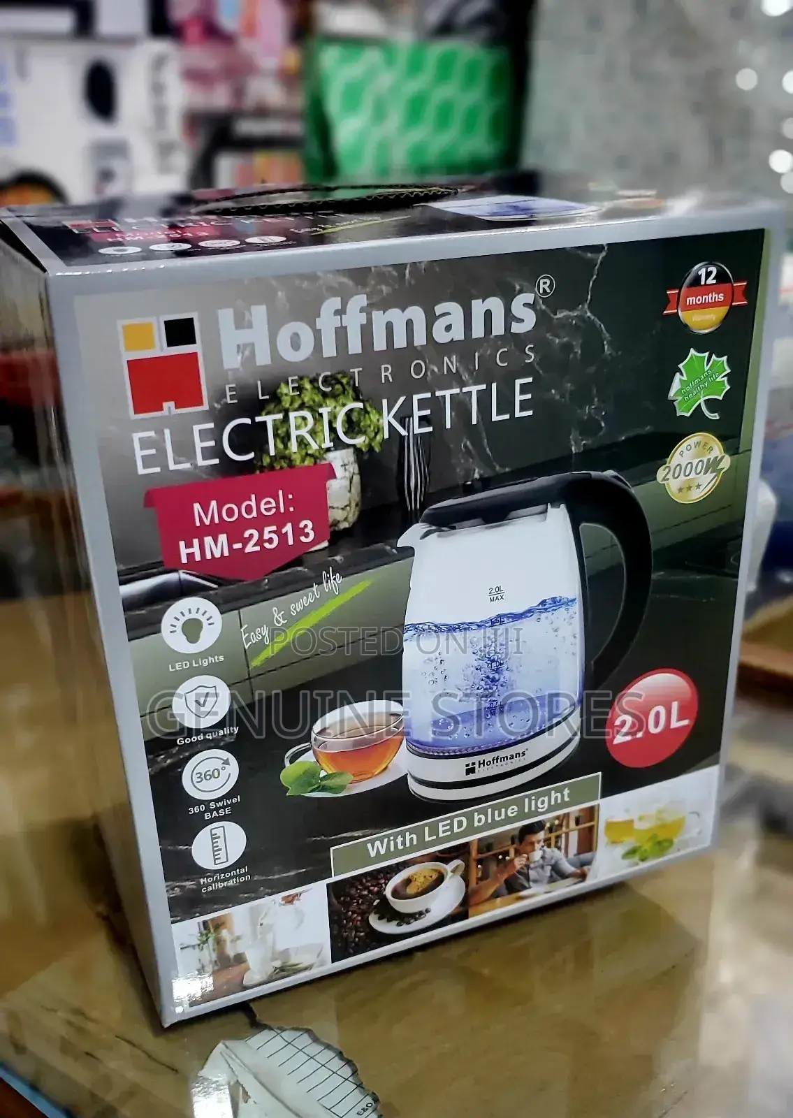 Hoffman Electric Kettle / Glass Pacolater of 2litres.