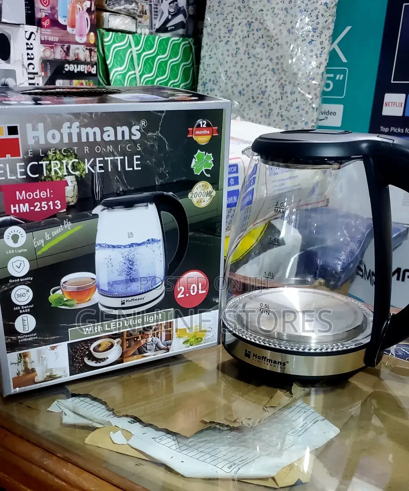 Hoffman Electric Kettle / Glass Pacolater of 2litres.
