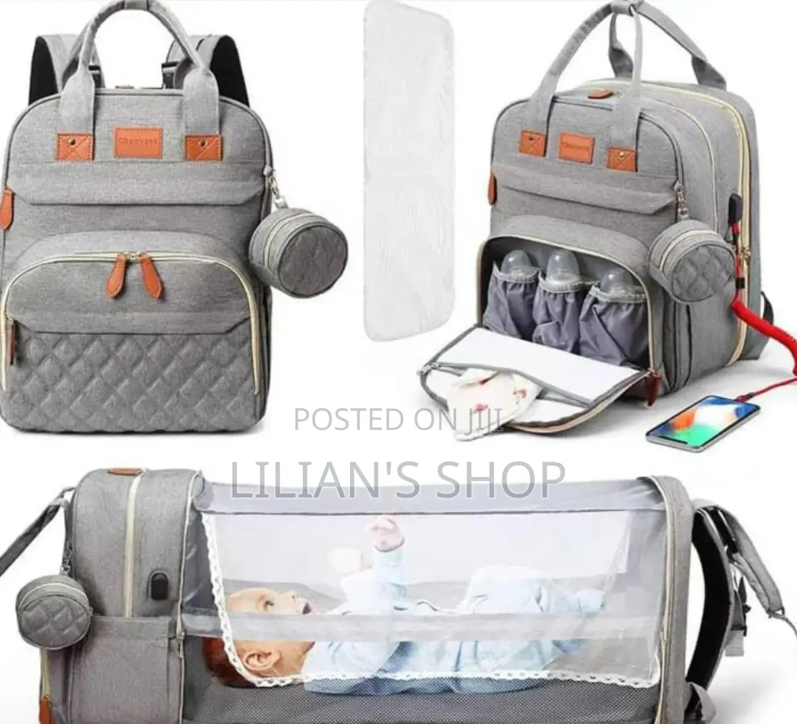 Baby Backpack Bag With Baby Crib Bed and Mosquito Net