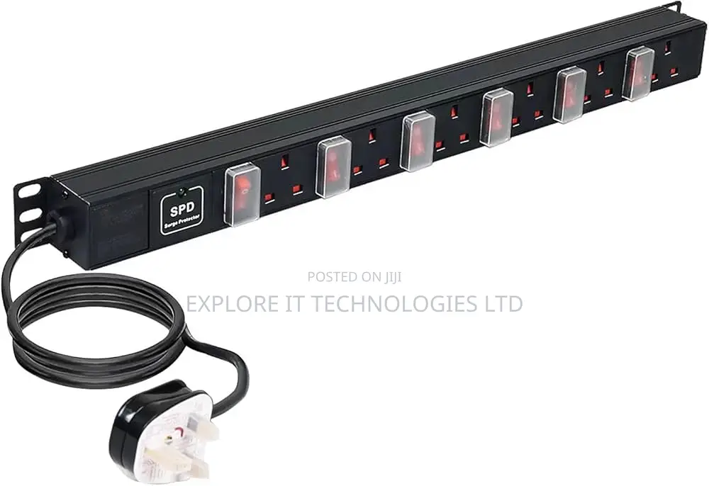 Plastic 6 Sockets PDU With Uk Plug