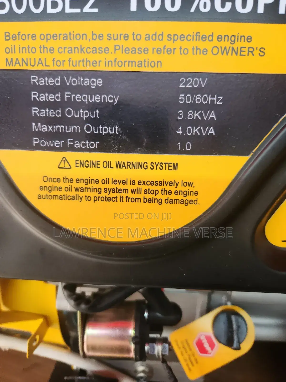 Yamaha Generator 4 KVA 7.5HP