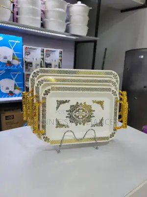 Gold Line Melamine Trays 3pics Aset
