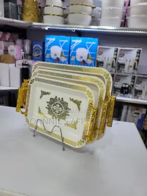Gold Line Melamine Trays 3pics Aset