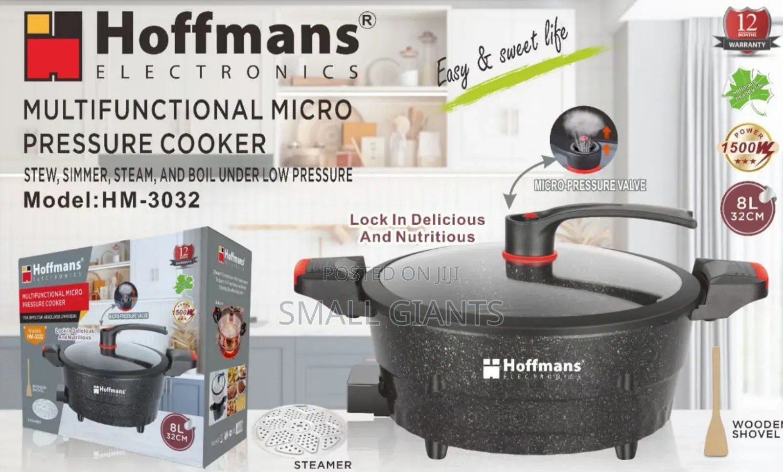 Hoffman 3032, Micro Pressure Cooker 8L, 1500W