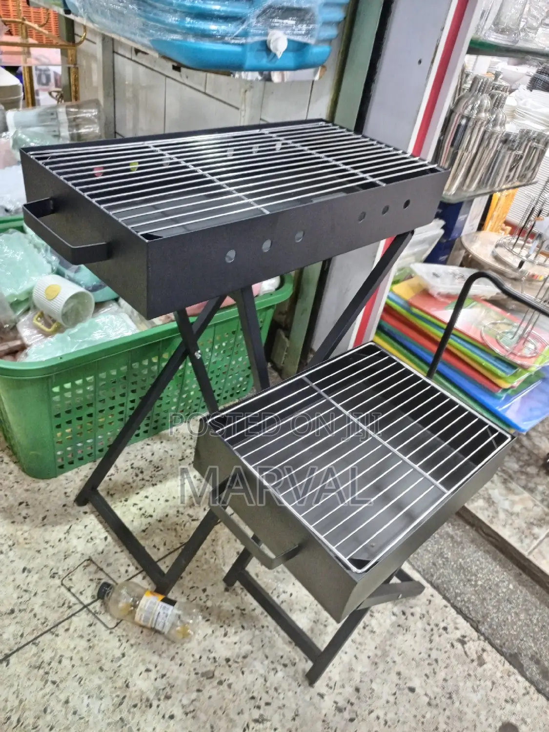 Portable Stainless Steel Charcoal BBQ Grill With Stand