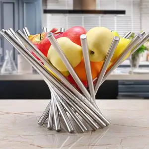 Foldable Decorative Stainless Steel Fruit Basket