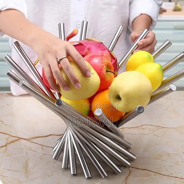 Foldable Decorative Stainless Steel Fruit Basket