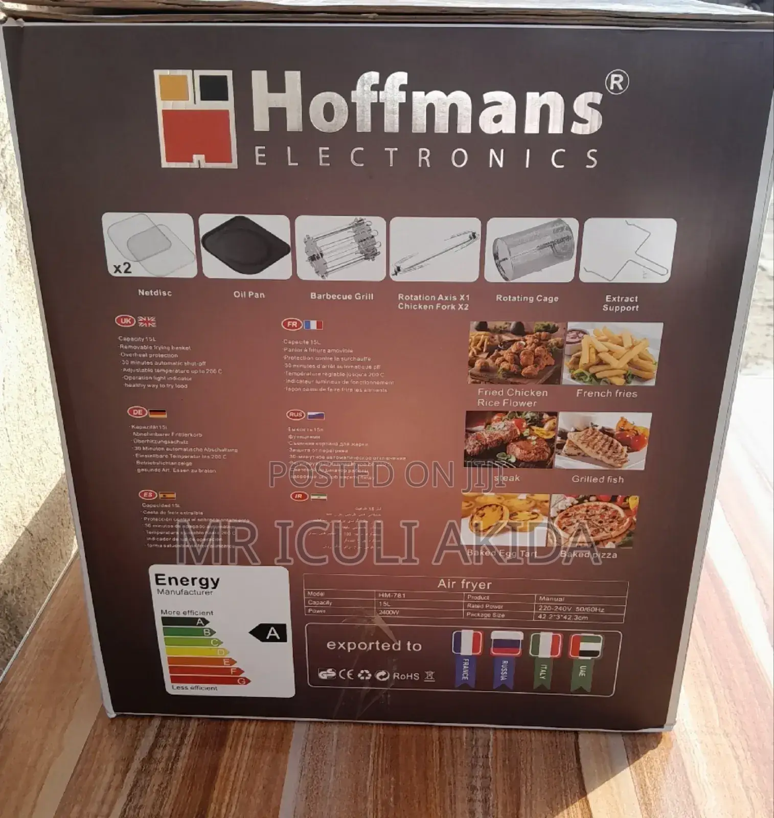 Hoffman's 15L Oil Free Electric Air Fryer