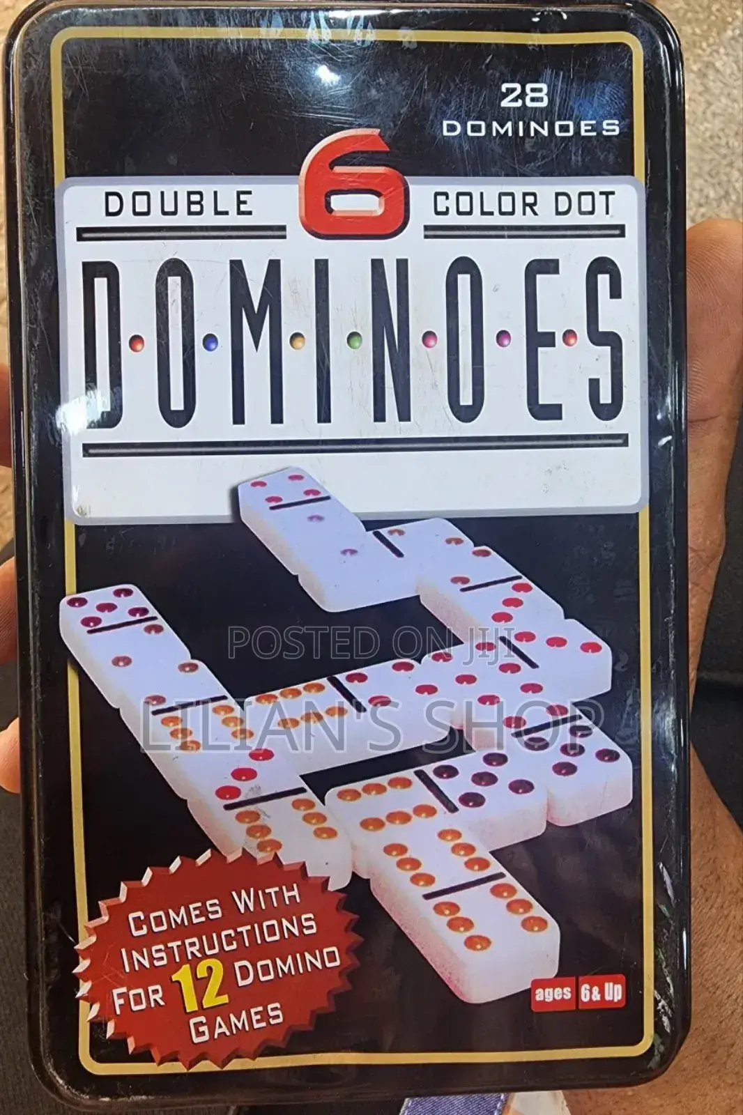 Domino Box Toy Game Set 28 Double 6 Travel Dominoes