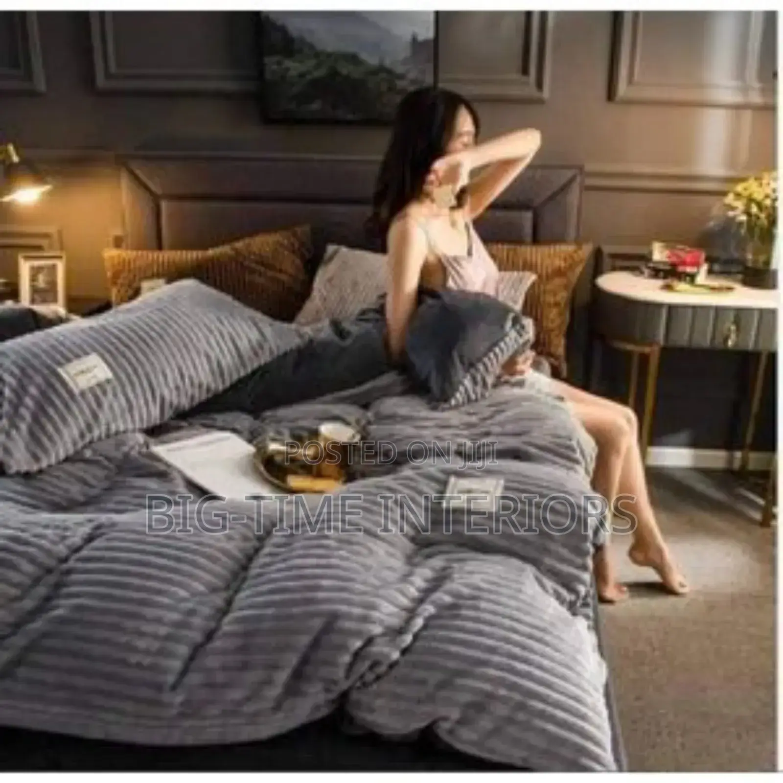 4pcs Gray Coral Velvet Duvet Set