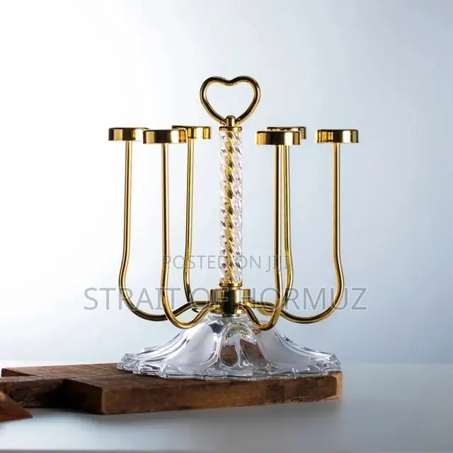 Stainless Steel Rotating Cup Holder Glass Storage