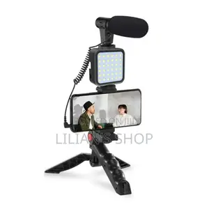 Video Making Kit With Tripod Stand Flash Light Mic