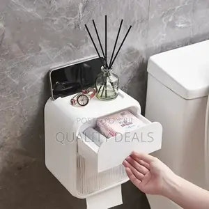Toilet Paper Holder Wall Mounted Bathroom Storage Box