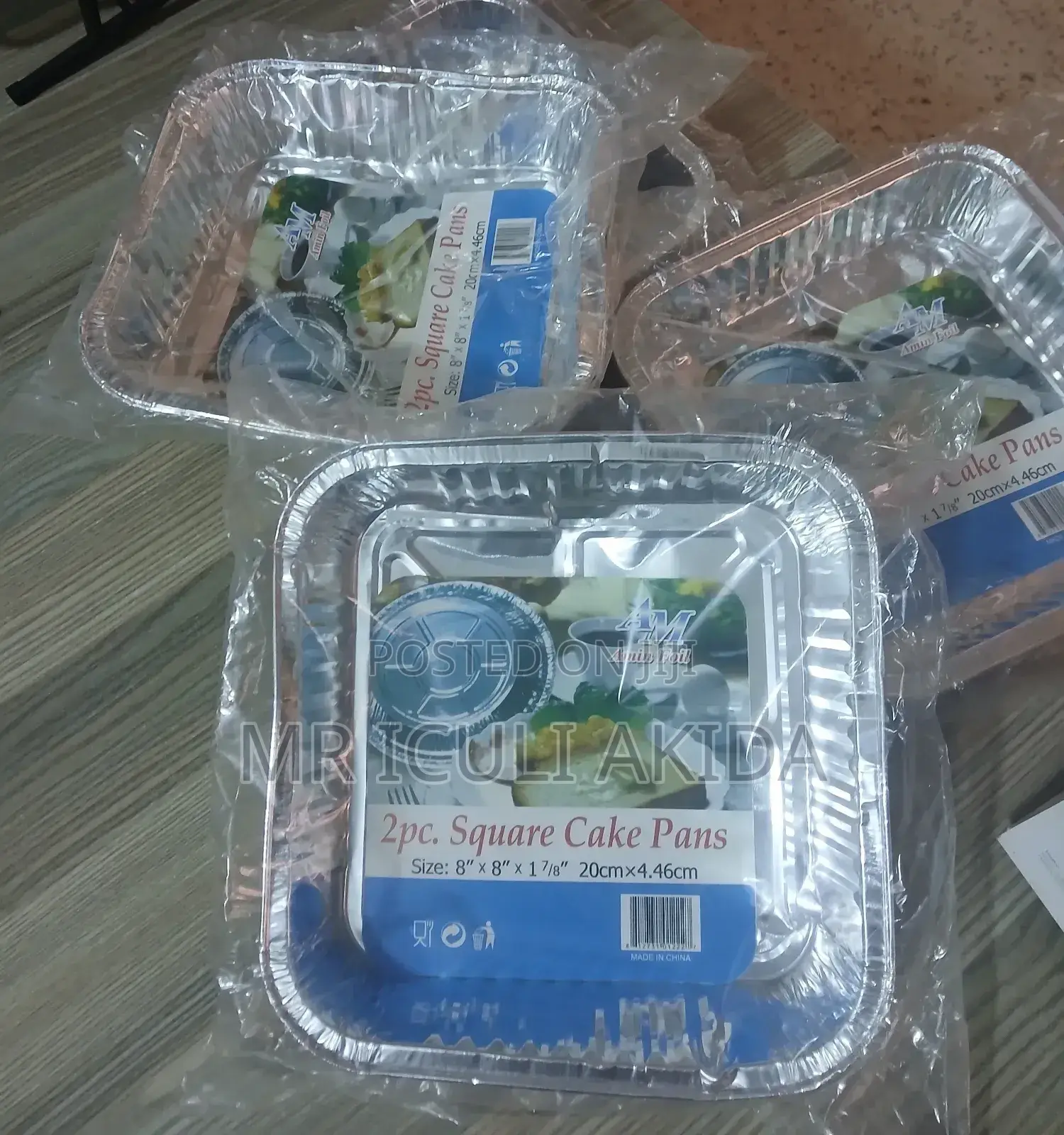 2pcs Square 20x20cm Air Fryer,Oven Aluminium Foil Cake Pans