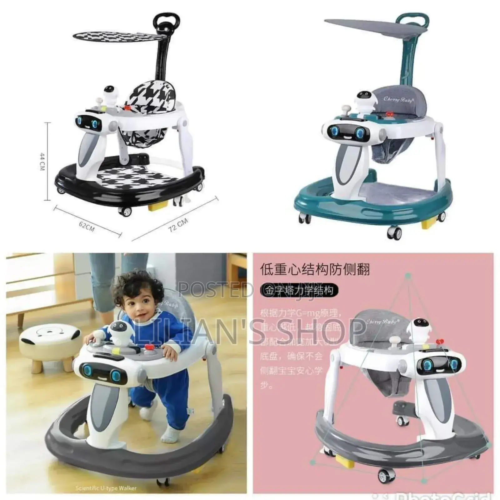 Adjustable Baby Walker / 3 In1 Activity Baby Walker
