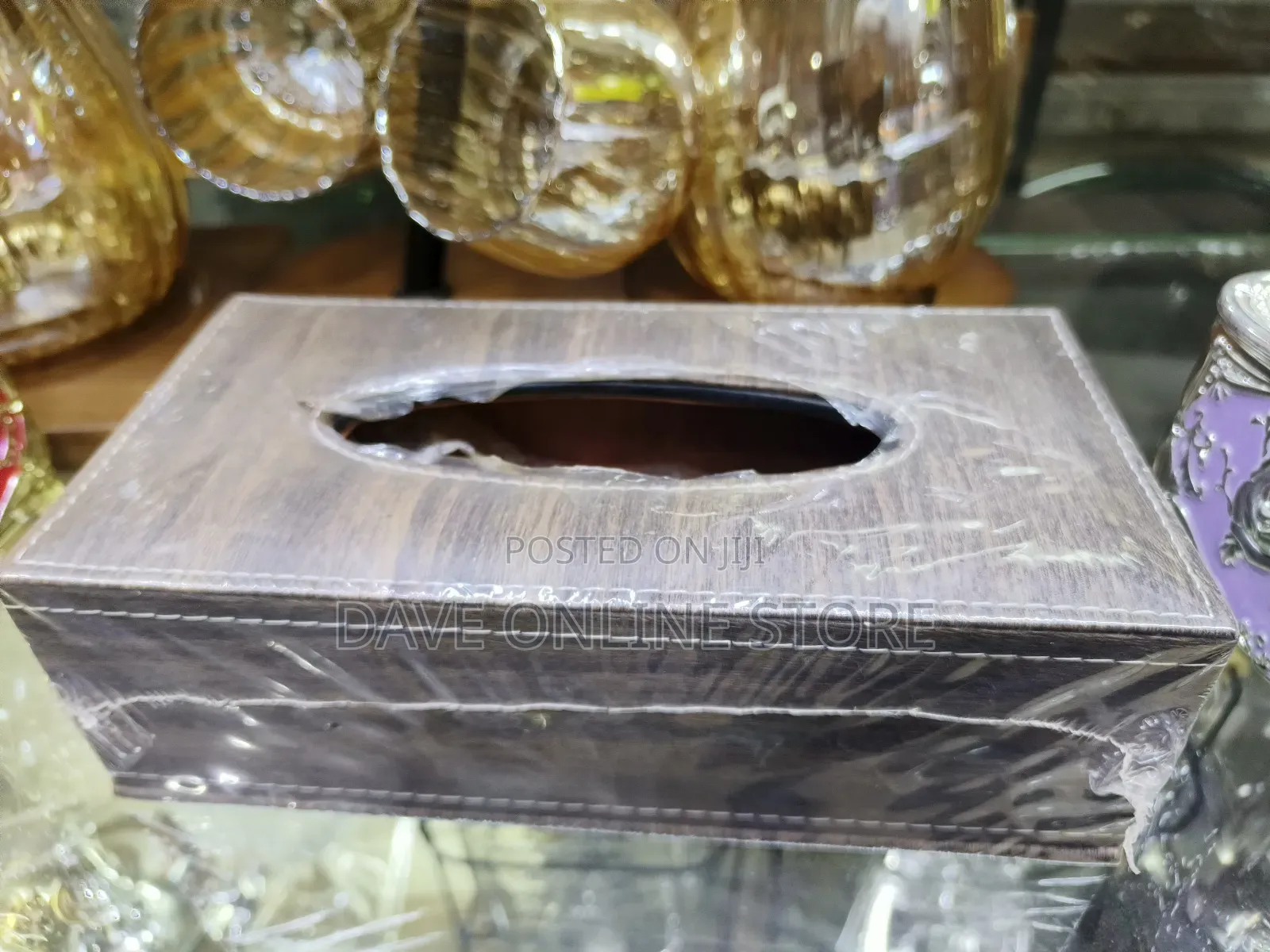 Tissue Paper Holder Box Cover Case Napkin Holder - Brown