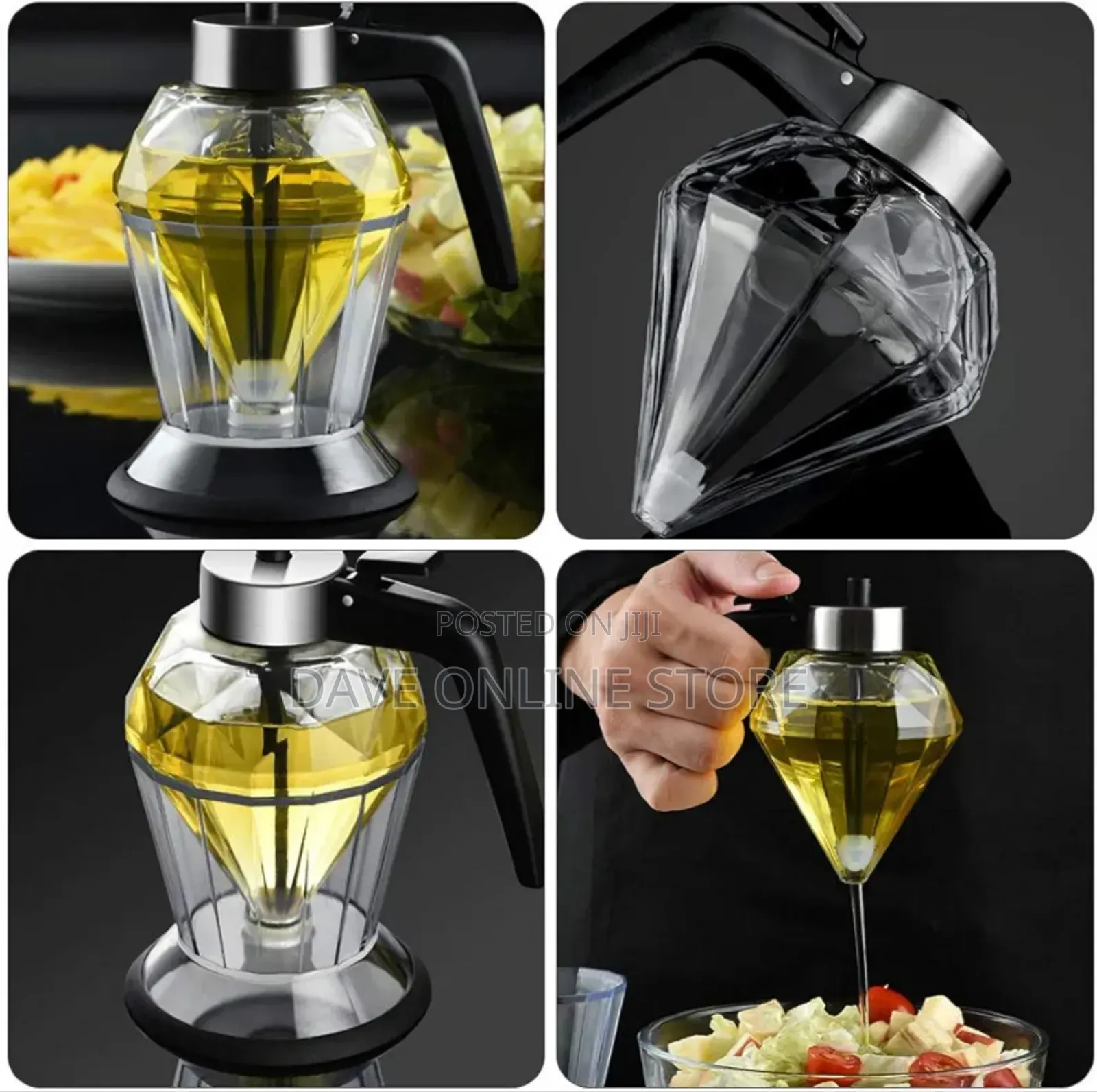 Press Glass Oil Pot Oil Vinegar Dispenser
