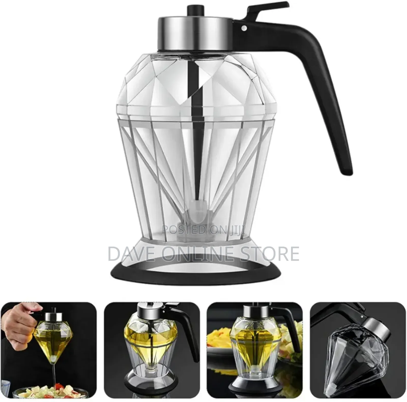 Press Glass Oil Pot Oil Vinegar Dispenser